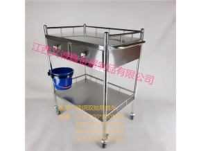 醫用不銹鋼雙抽屜推車
